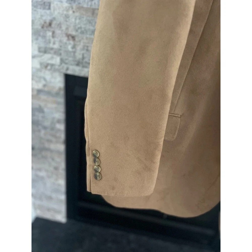 Docker's Mens Faux Suede Camel Color Blazer-Size 48R